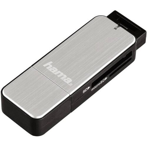 Hama 123900 Externe geheugenkaartlezer USB 3.2 Gen 1 (USB 3.0) Zilver