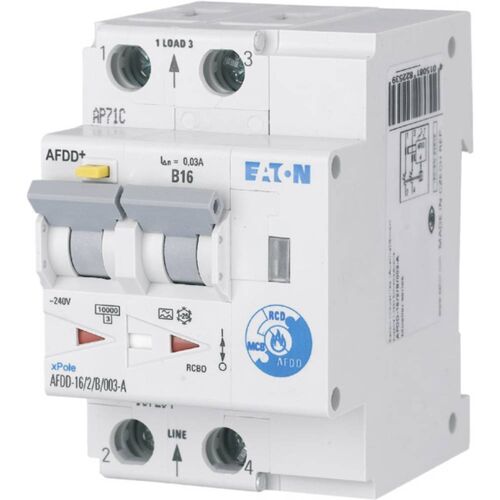 Eaton 187202 Brandbeveiligingsschakelaar 2-polig 16 A 0.01 A 230 V/AC 1 stuk(s)