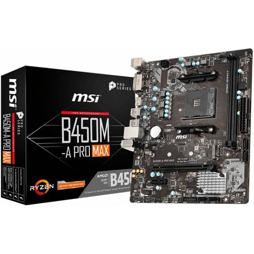 MSI B450M-A PRO MAX Moederbord Socket AMD AM4 Vormfactor Micro-ATX Moederbord chipset AMD® B450