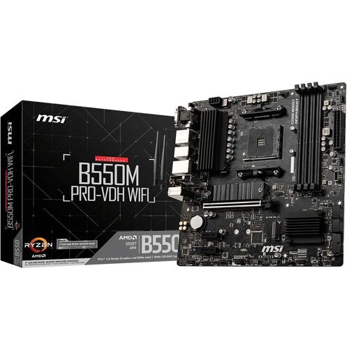 MSI B550M PRO-VDH WIFI Moederbord Socket AMD AM4 Vormfactor Micro-ATX Moederbord chipset AMD® B550