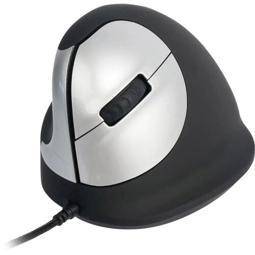 R-GO Tools RGOHELE Ergonomische muis USB Maat: M Optisch Zwart, Zilver 4 Toetsen 1750 dpi Ergonomisch