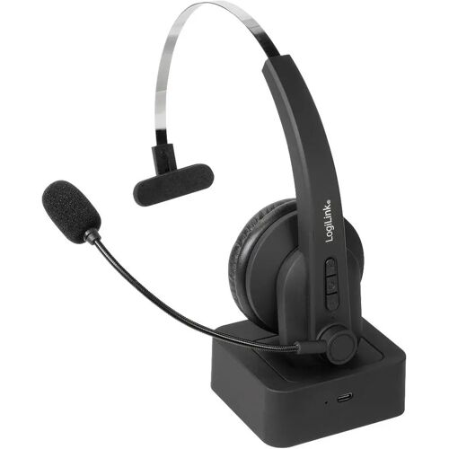 LogiLink BT0059 On Ear headset Telefoon Bluetooth Mono Zwart