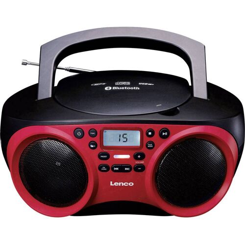 Lenco SCD-501 Radio/CD-speler VHF (FM) AUX, Bluetooth, CD, USB Rood, Zwart