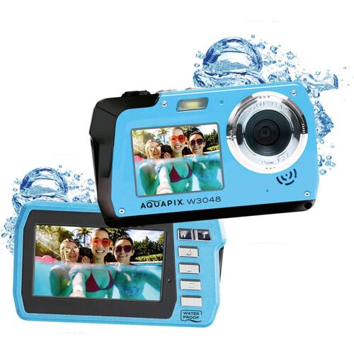 Aquapix W3048-I Edge Iceblue Digitale camera 48 Mpix Ice, Blue Onderwatercamera, Frontdisplay