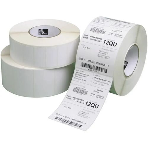 Zebra Rol met etiketten 76.2 x 44.45 mm Thermisch papier Wit 7000 stuk(s) Weer verwijderbaar 3004840-T Universele etiketten
