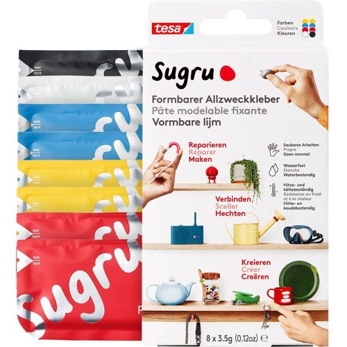 tesa Sugru Kneedlijm 41284-00001-00 Rood, Blauw, Geel, Zwart, Wit 8 stuk(s)