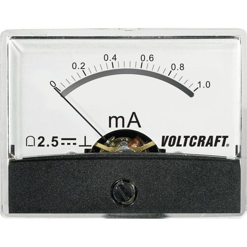 VOLTCRAFT AM-60X46/1MA/DC AM-60X46/1MA/DC Inbouwmeter AM-60X46/1 mA/DC 1 mA Draaispoel