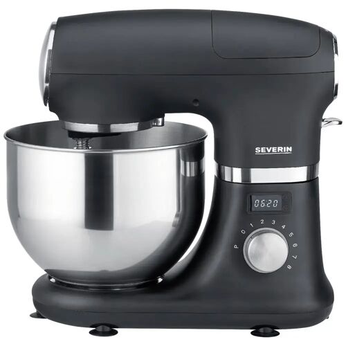 Severin KM 3897 Foodprocessor 1000 W RVS, Zwart (mat)