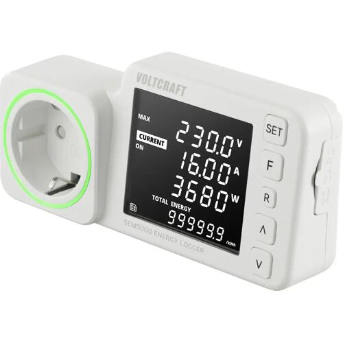 VOLTCRAFT SEM5000 Energiekostenmeter Kostenprognose, Alarmfunctie, Instelbaar stroomtarief, Datalogger