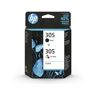 HP 305 originele drie-kleuren / zwarte inktcartridge, 2-pack