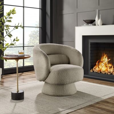 Draaibare fauteuil Bouclé taupe Draaibare fauteuil Bouclé taupe