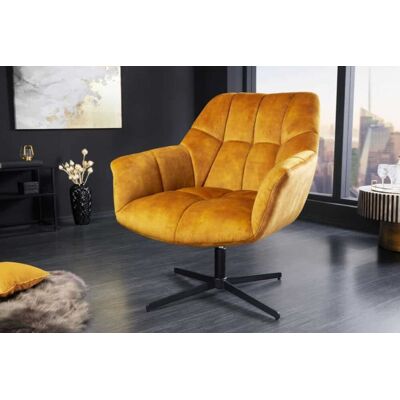Fauteuil geel fluweel hoogte verstelbaar Fauteuil geel fluweel hoogte verstelbaar
