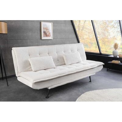 slaapbank beige cord stof 195 cm met kussens slaapbank beige cord stof 195 cm met kussens