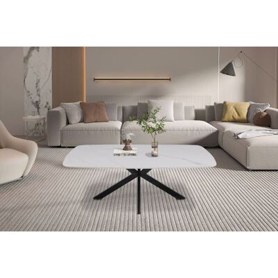 Salontafel Deens ovaal wit keramiek 130 cm Salontafel Deens ovaal wit keramiek 130 cm