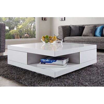 Trendy salontafel wit hoogglans 2 laden Trendy salontafel wit hoogglans 2 laden