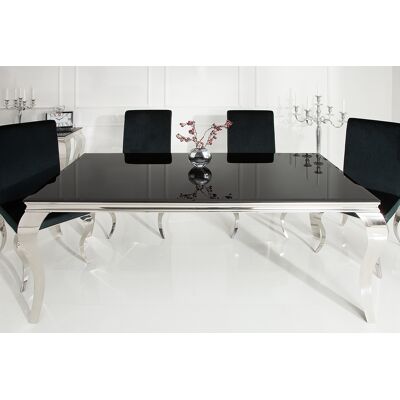 Barock eettafel zwart glas 200 cm Barock eettafel zwart glas 200 cm