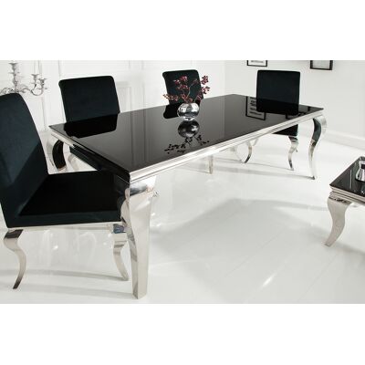 Barock eettafel zwart glas 180 cm Barock eettafel zwart glas 180 cm