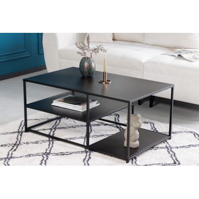 Zwarte metalen salontafel 100 cm Zwarte metalen salontafel 100 cm