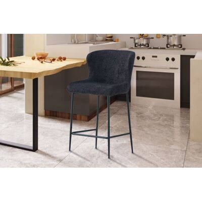Stevige barstoelen donkergrijs bouclé Stevige barstoelen donkergrijs bouclé