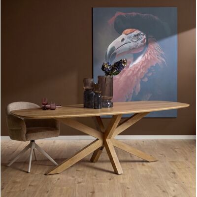 Eettafel compleet mangohout Deens ovaal 210 cm Eettafel compleet mangohout Deens ovaal 210 cm