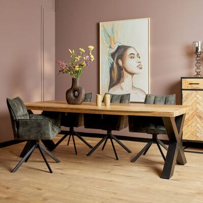 Mango eettafel 240 cm X poot Mango eettafel 240 cm X poot