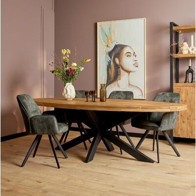 Ovale eettafel mangohout 300 cm Ovale eettafel mangohout 300 cm
