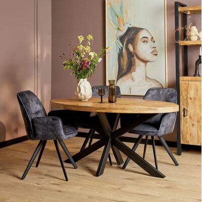 Ovale eettafel mango 160 cm Ovale eettafel mango 160 cm