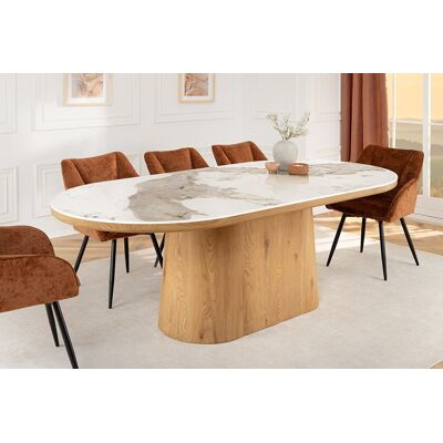 ovale eettafel eiken kleur met keramiek tafelblad keramiek 200 cm ovale eettafel eiken kleur met keramiek tafelblad keramiek 200 cm