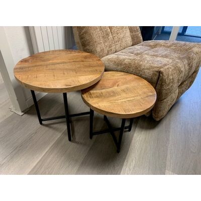 Salontafel set mangohout naturel Salontafel set mangohout naturel