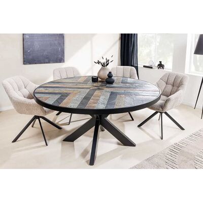 Ronde eettafel multicollor 3D natuursteen look 120 cm Ronde eettafel multicollor 3D natuursteen look 120 cm