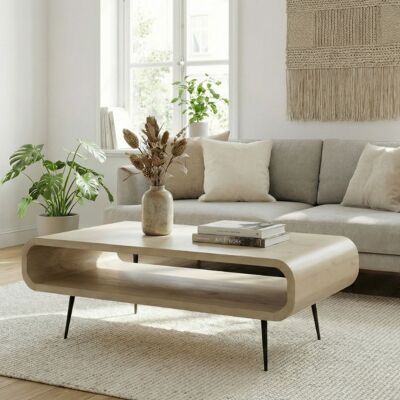 Wohnling Salontafel mangohout wit 90 cm Wohnling Salontafel mangohout wit 90 cm