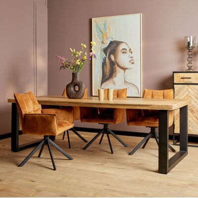 Mango eettafel 220 cm U poot Mango eettafel 220 cm U poot
