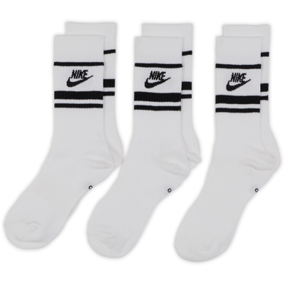 Nike Chaussettes X3 Crew Stripe Wit/zwart Dames 39/42 Nike Chaussettes X3 Crew Stripe Wit/zwart Dames 39/42