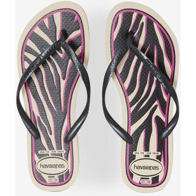 Slippers Havaianas Slim Animal Print - Kinderen Zwart/roze Dames 35/36 Slippers Havaianas Slim Animal Print - Kinderen Zwart/roze Dames 35/36