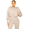 LA Sisters Essential Cropped Hoodie Grey m Dames