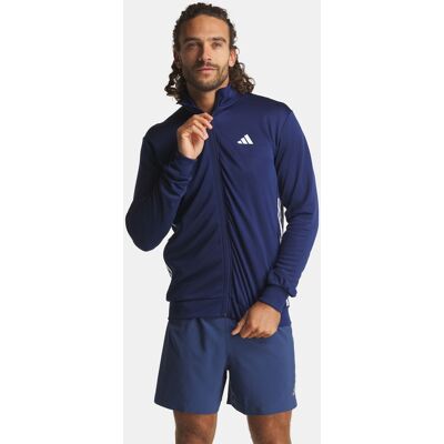 adidas The Workout Essentials All-Set 3-Stripes Knit Track Top Blauw M adidas The Workout Essentials All-Set 3-Stripes Knit Track Top Blauw M