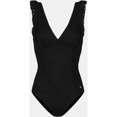 Beachlife Black Embroidery Padded Badpak Zwart 40D Beachlife Black Embroidery Padded Badpak Zwart 40D