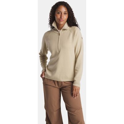 Fjällräven Övik Lite Half Zip Trui Dames Wit L Fjällräven Övik Lite Half Zip Trui Dames Wit L