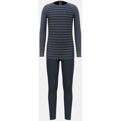 Odlo Active Warm Eco Stripes Baselayer Set Junior Grijs 128 Odlo Active Warm Eco Stripes Baselayer Set Junior Grijs 128