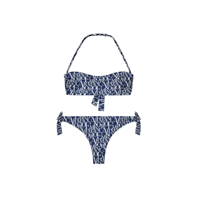 Giorgio Armani Emporio Armanivoor vrouwen. EW000798_AF20242 Bikini Logomania blauw (XS), Strandkleding, Polyamide Giorgio Armani Emporio Armanivoor vrouwen. EW000798_AF20242 Bikini Logomania blauw (XS), Strandkleding, Polyamide