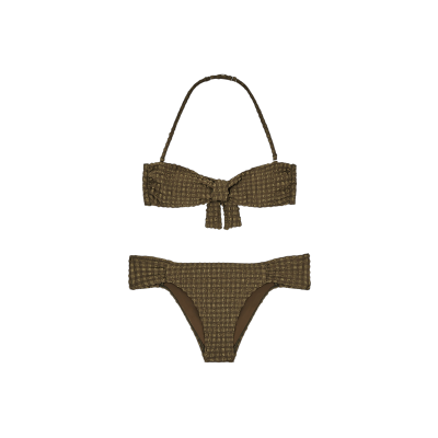 Giorgio Armani Emporio Armanivoor vrouwen. EW003294_AF20247 Bikini seersucker met padding groen (M), Strandkleding, Polyester Giorgio Armani Emporio Armanivoor vrouwen. EW003294_AF20247 Bikini seersucker met padding groen (M), Strandkleding, Polyester