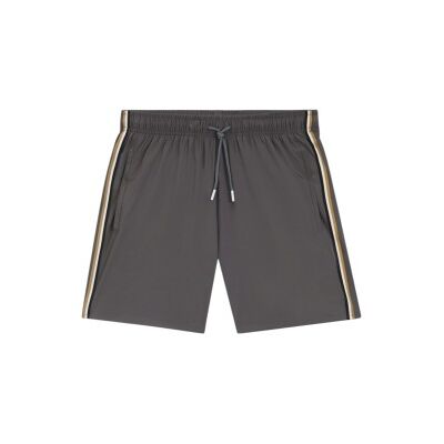 BOSSvoor mannen. 50491594 Badpak met logo en grijze streep (S), Grijs, Strandkleding, Polyester BOSSvoor mannen. 50491594 Badpak met logo en grijze streep (S), Grijs, Strandkleding, Polyester
