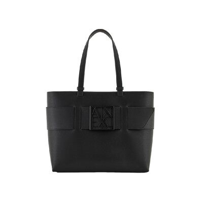 Giorgio Armani A X Armani Exchangevoor vrouwen. 9491380A87400020 Zwarte boodschappentas (OSFA), Casual, Polyurethaan Giorgio Armani A X Armani Exchangevoor vrouwen. 9491380A87400020 Zwarte boodschappentas (OSFA), Casual, Polyurethaan