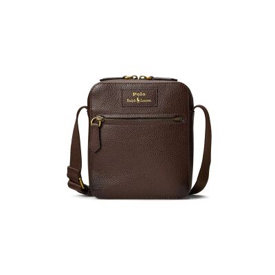 Polo Ralph Laurenvoor mannen. 405974608002 Bruine gekorrelde leren crossbodytas (OSFA), Casual, Leer Polo Ralph Laurenvoor mannen. 405974608002 Bruine gekorrelde leren crossbodytas (OSFA), Casual, Leer