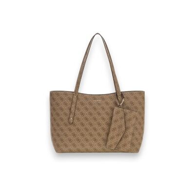 Guessvoor vrouwen. HWLG9648240 Brenton beige tote-tas met rits boven (OSFA), Casual, Polyurethaan Guessvoor vrouwen. HWLG9648240 Brenton beige tote-tas met rits boven (OSFA), Casual, Polyurethaan