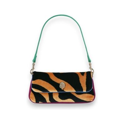 Kurt Geigervoor vrouwen. 5579299789 Bruine, zwarte Pickle tas (OSFA), Casual, Feest, Dierenprint, Velvet Kurt Geigervoor vrouwen. 5579299789 Bruine, zwarte Pickle tas (OSFA), Casual, Feest, Dierenprint, Velvet