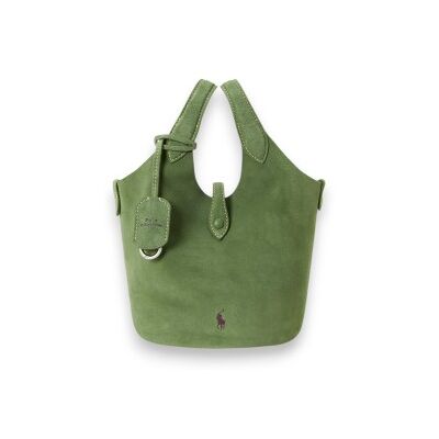 Polo Ralph Laurenvoor vrouwen. 428P23820005 Groene suède Polo Play crossbody tote tas (OSFA), Casual Polo Ralph Laurenvoor vrouwen. 428P23820005 Groene suède Polo Play crossbody tote tas (OSFA), Casual