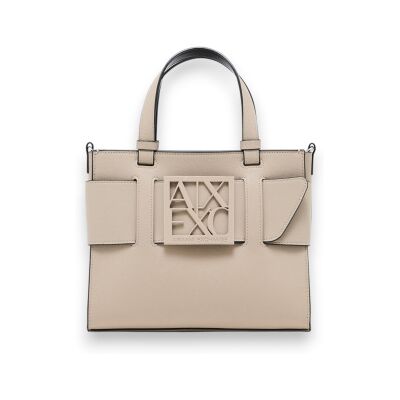 Giorgio Armani A X Armani Exchangevoor vrouwen. 9426900A874U6223 Zout beige tas (OSFA), Casual, Polyurethaan Giorgio Armani A X Armani Exchangevoor vrouwen. 9426900A874U6223 Zout beige tas (OSFA), Casual, Polyurethaan