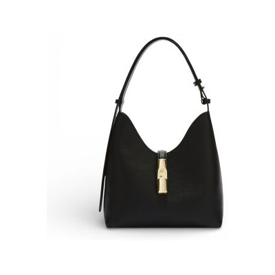 Furlavoor vrouwen. WB01979-BX3353 Goccia leren schoudertas zwart (OSFA), Casual, Leer Furlavoor vrouwen. WB01979-BX3353 Goccia leren schoudertas zwart (OSFA), Casual, Leer
