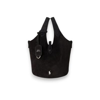Polo Ralph Laurenvoor vrouwen. 428P23820002 Zwarte suède crossbody tote tas Polo Play (OSFA), Casual, Leer Polo Ralph Laurenvoor vrouwen. 428P23820002 Zwarte suède crossbody tote tas Polo Play (OSFA), Casual, Leer